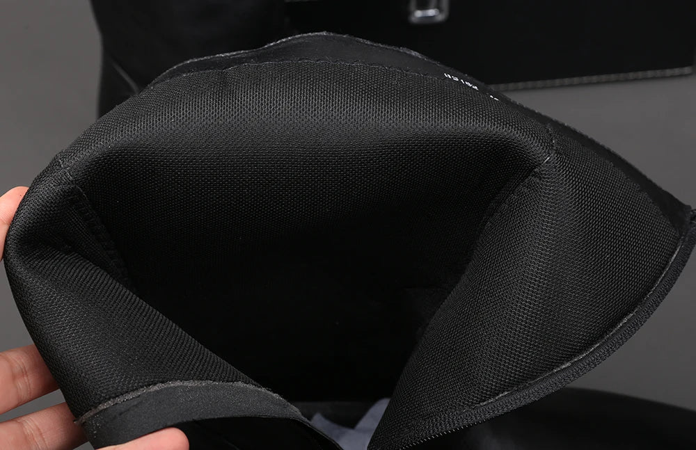 mens casual cosplay performance show high motorcycle boots genuine leather shoes cowboy autumn winter boot long knight botas man