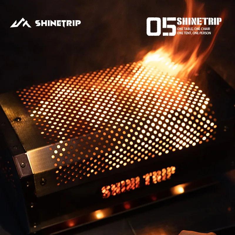 ShineTrip Outdoor Camping Stove Beacon Tower Desktop Barbecue Stove Stainless Steel Strong Firewood Burner Camping Furnace