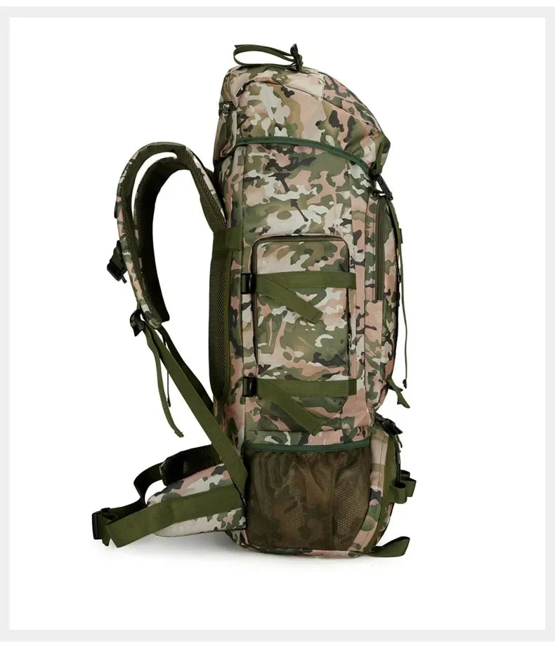90L Travel Bag Camping Backpack Tactical Hiking Climbing Bags Mountaineering Large Sport Knapsack Outdoor Men Luggage Rucksack