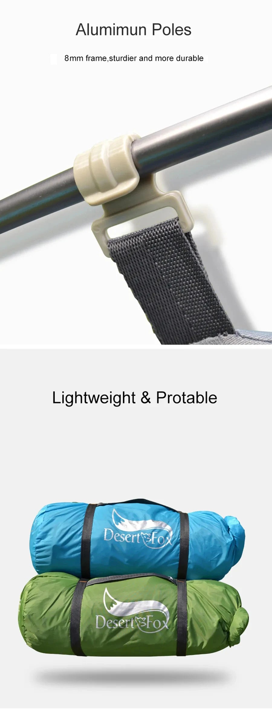 Desert Fox Camping Tents 1/2/3 Person Outdoor Lightweight Backpacking Tent Waterproof 3 Season Tent for Family Hiking Travelling