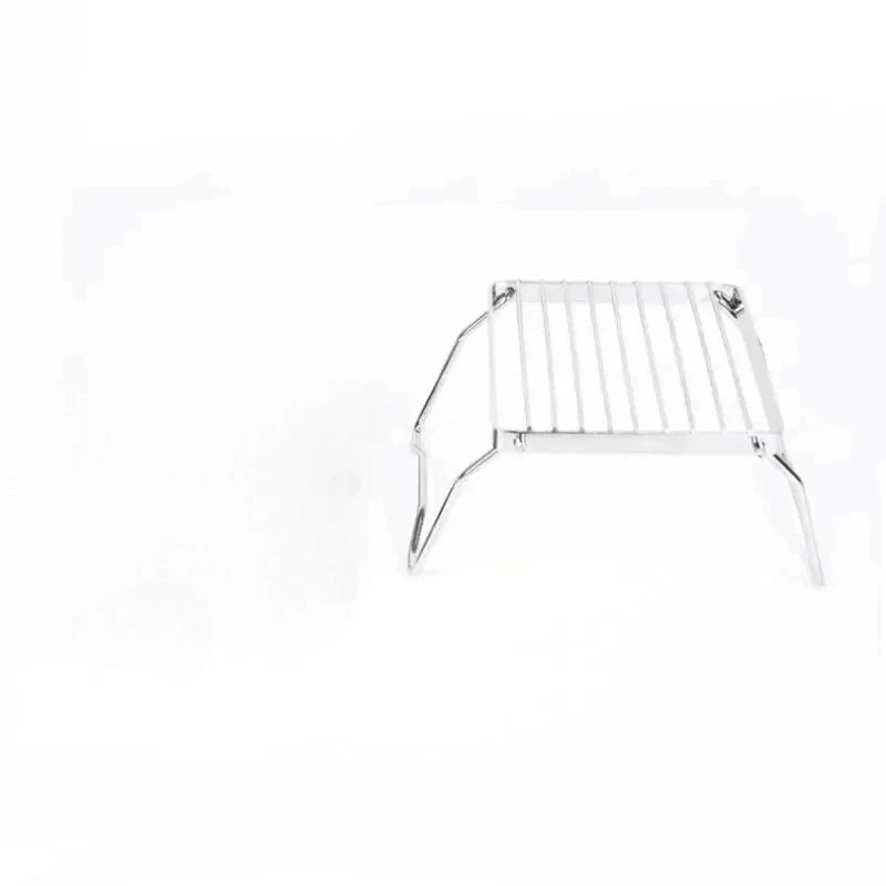Camping Folding Grill Outdoor BBQ Grill Grate Portable Stainless Steel Gas Stove Stand Barbecue Rack Set Pot Holder for Cooking