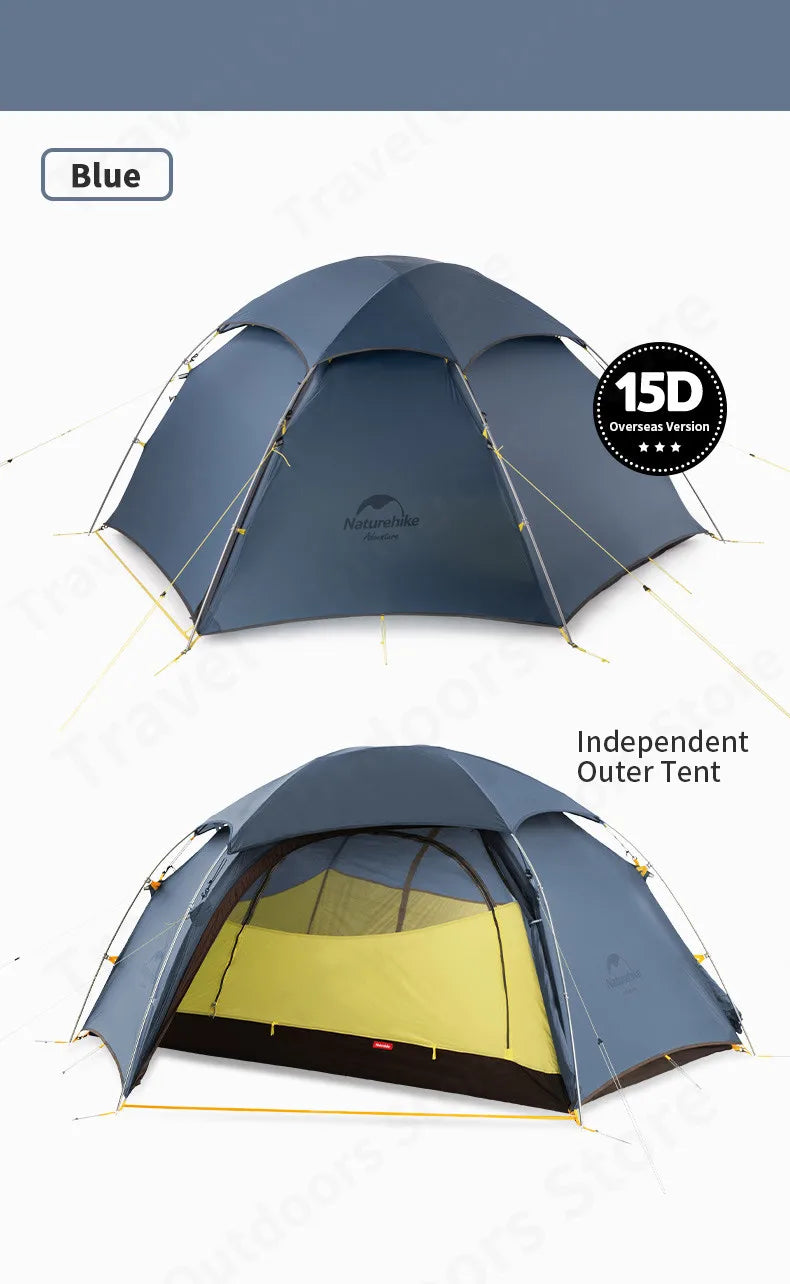 Naturehike 15D Cloud Peak Camping Tent Outdoor Camping Ultralight 2 Persons 15D Silicone 4 Seasons Hiking Tent With Free Mat