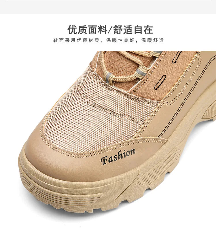 Winter Warm Men Boots Platform Boots High Top Men's Cotton Shoes Non-slip Working Ankle Boots for Men 2024 Short Plush Snow Boot