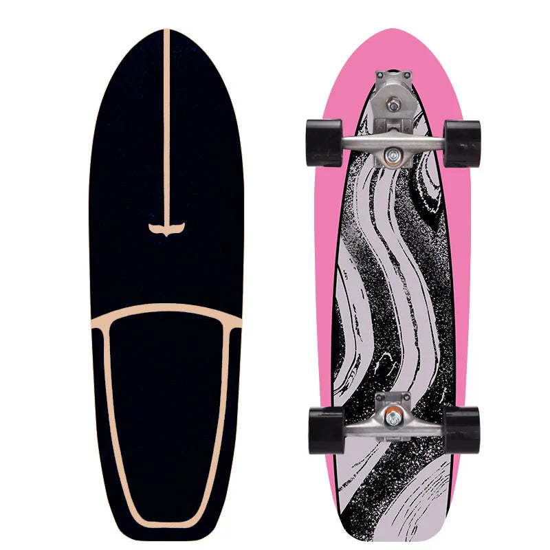 76CM Land Surf Board Complete Assembled Beginner Surf Skate Board Maple Deck S5 Pumping Truck Sport Skateboard