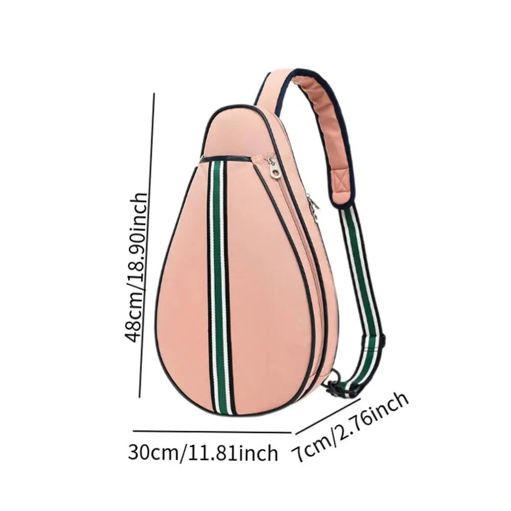 Large Capacity Sports Racket Bag Zipper Closure Waterproof Lightweight Sling Bag Multipurpose Organizer Badminton Racquet Bag