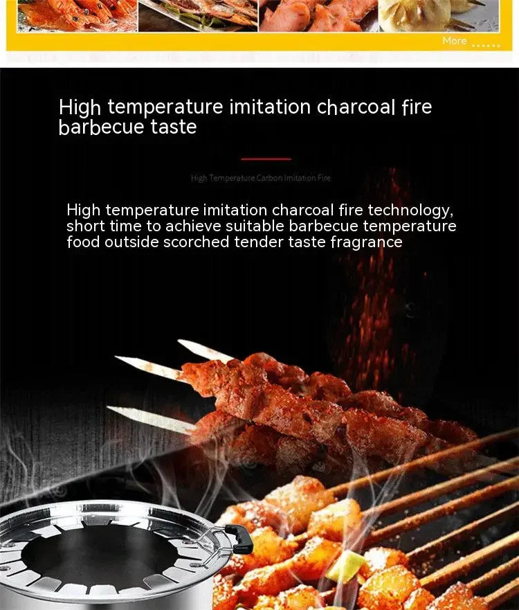 Smokeless Barbecue oven Household Charcoal indoor Barbecue Artifact Outdoor Stainless steel Barbecue oven Roast chicken oven Han