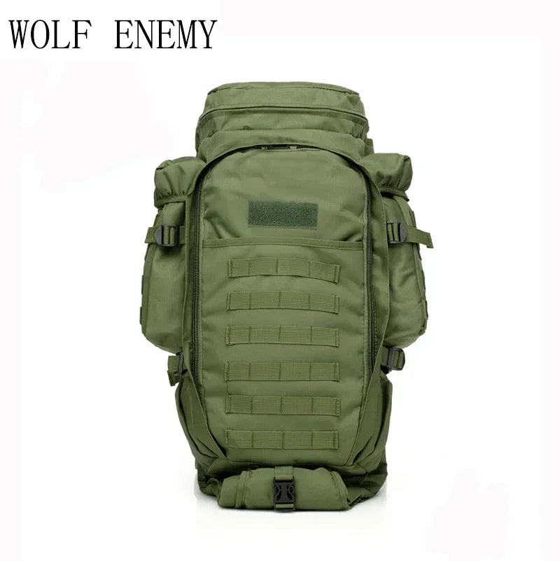 70L Large Capacity Camping Bag Multifunction Hunting Tactical Backpack Molle Hunting Outdoor  Climbing Travel Fishing Bag