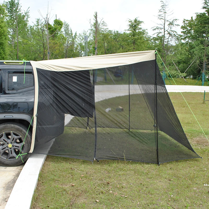 SUV Rear Tent with Mosquito Net – 4-Person Sun Shelter & Quick-Setup Car Canopy for Family Camping, Outdoor Adventures