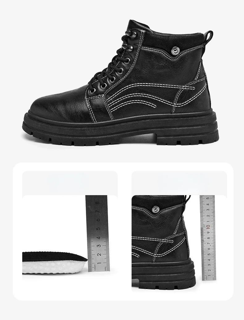 Luxury Men Boots Fashion Designer Motorcycle Boots for Men High Top Leather Casual Shoes Retro British Style Men Ankle Boots New