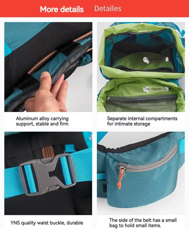 Naturehike Backpack Waterproof  Rucksack 45L 55L 65L Big Knapsack Backpacking Camping Climbing Hiking Travel Bag With Rain Cover