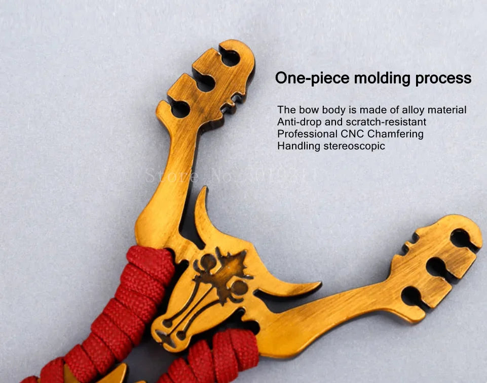Powerful Alloy Slingshot Set Steel Balls Catapult Slingshot Bow Bag with 2 Rubber Bands Outdoor Hunting