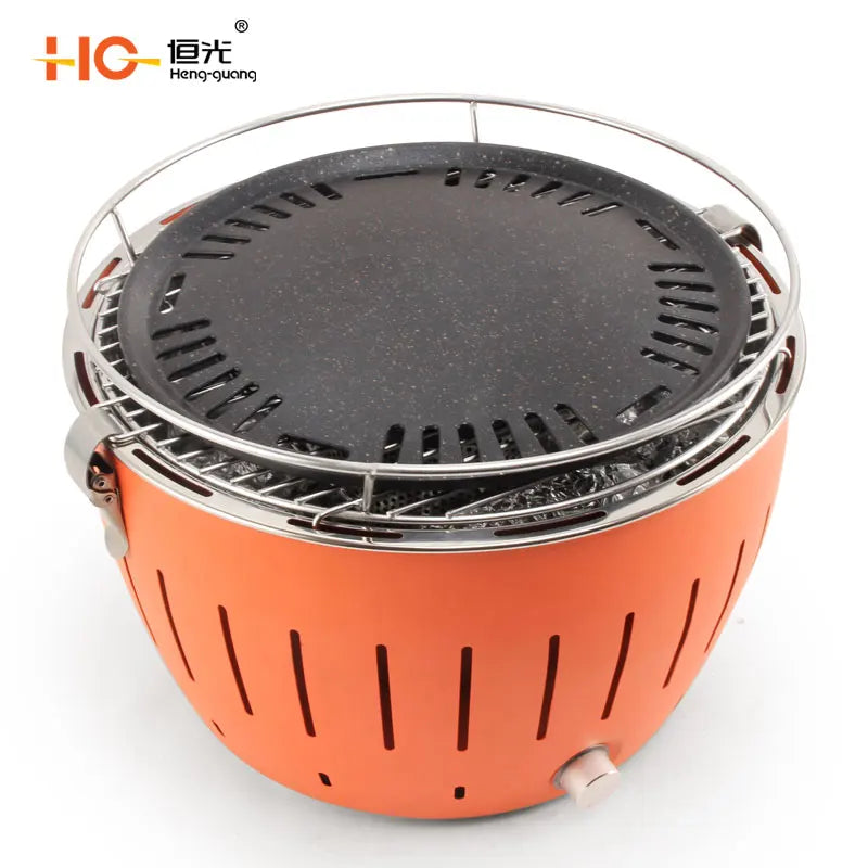 New Design Portable Charcoal BBQ Grill Stainless Steel Turbo BBQ Grill Outdoor