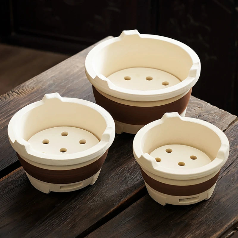 Kaolin-Household Charcoal Stove, Indoor Tea Heater, Outdoor BBQ Stand, Winter Heating Brazier, Household Charcoal Burner,