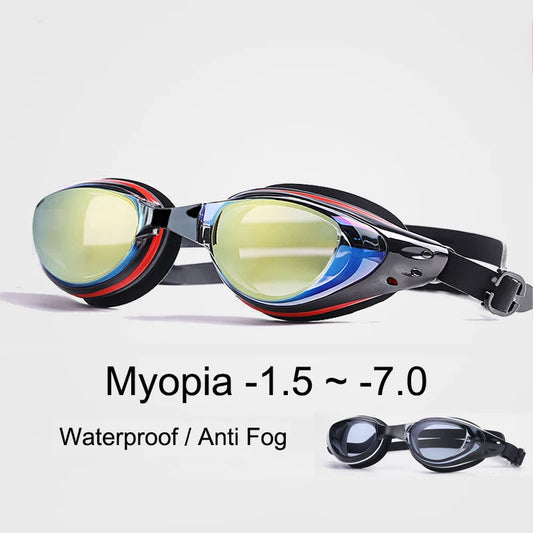 Plating Myopia Swim Goggles Men Women Professional Swimming Pool Water Sports Waterproof Glasses Anit Fog UV Shield Eyewear New