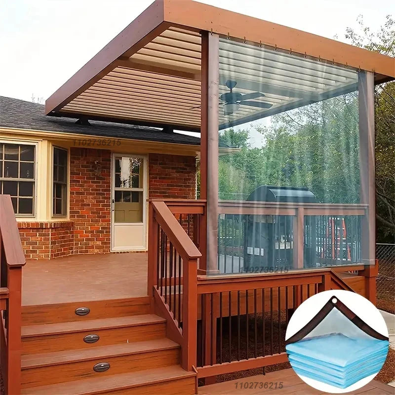 Transparent Waterproof Tarpaulin Garden Rainproof Clear Poly Tarp Plant Cover Insulation Shed Cloth with Grommets