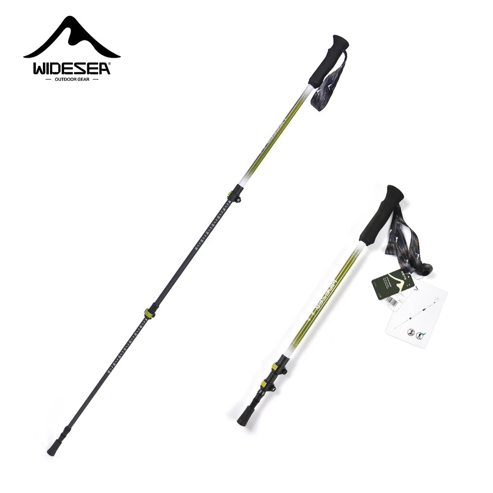 Widesea Trekking Poles 3section Telescopic Pole Carbon Installed Lock For Anti-slip Adjustment Portable Outdoor Walking Sticks