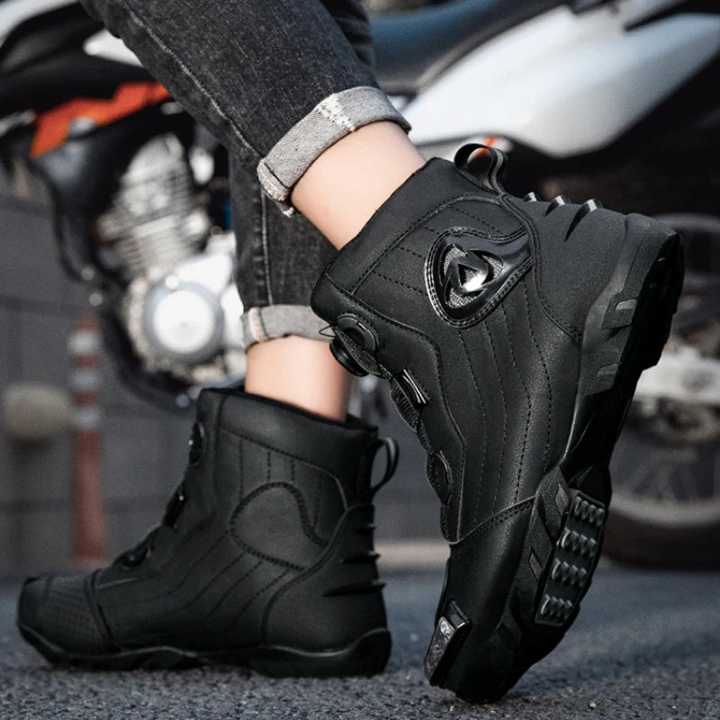 Large Size Motorcycle Boots Outdoor Riding Racing Shoes Anti-fall Wear-resistant Motorcycle Shoes Motorcycle Travel Equipment