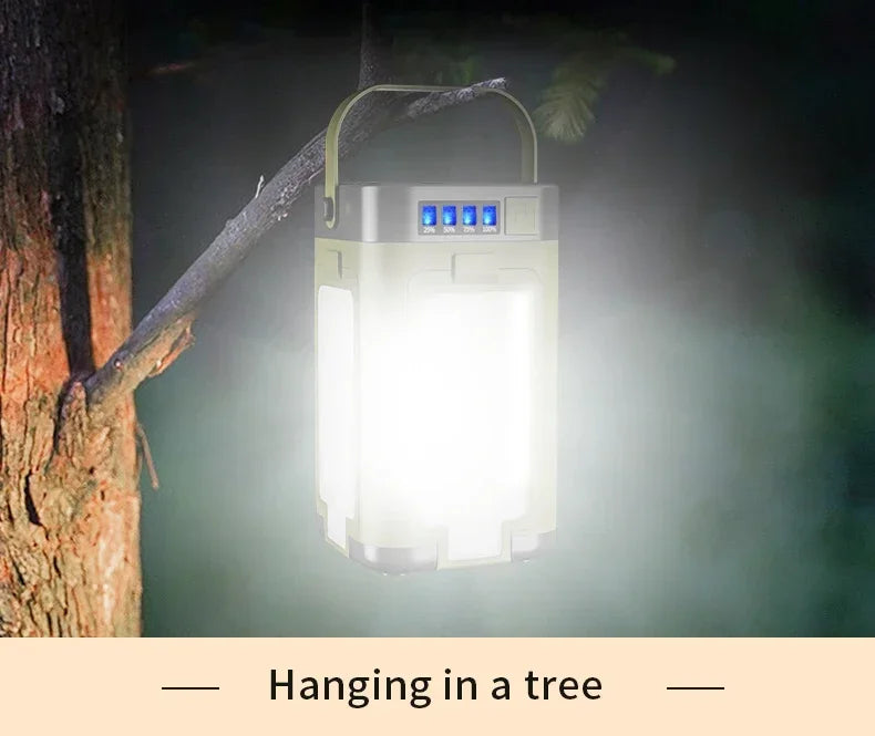 2000mAh Solar Camping Light Foldable Portable Tent Light with Intelligent Display Outdoor Hanging Light