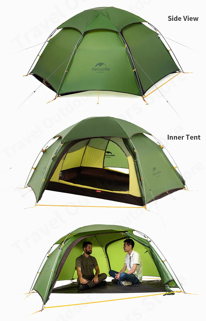 Naturehike 15D Cloud Peak Camping Tent Outdoor Camping Ultralight 2 Persons 15D Silicone 4 Seasons Hiking Tent With Free Mat