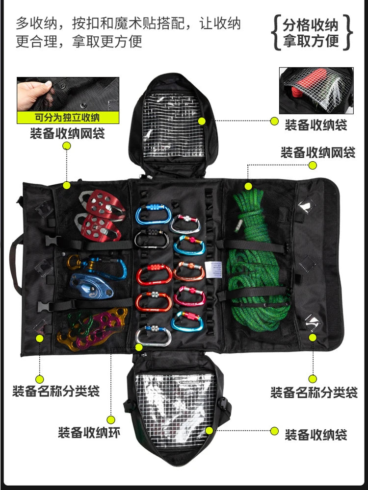 55L Outdoor Climbing Equipment Rope Bag, 1680D Oxford Cloth Waterproof And Wear-Resistant, Rescue Equipment Storage Bag,P896
