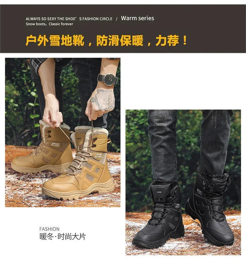 Winter High Top Outdoor Couple Hiking Boots Anti-fall Motocross Rider Boots BootPlus Size Mens Motorcycle Shoes