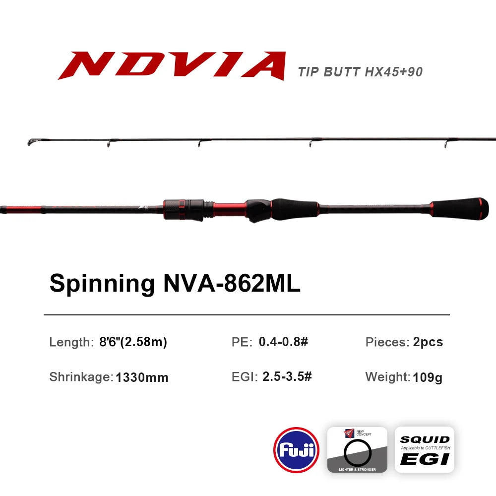 PURELURE NOVIA Squid Rod Surf Casting Squid Rod Bait Wooden Rod EGI Rod Squid Jig Lure Big Tail Squid Cuttlefish