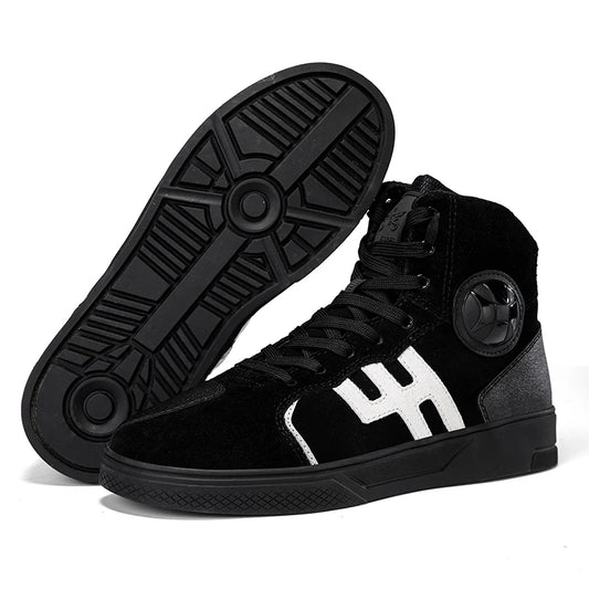 NEW Men's Leather Motorcycle Shoes Anti Slip Wear-resistant Motos Protective Boots Breathability Motocross Racing Riding Shoes