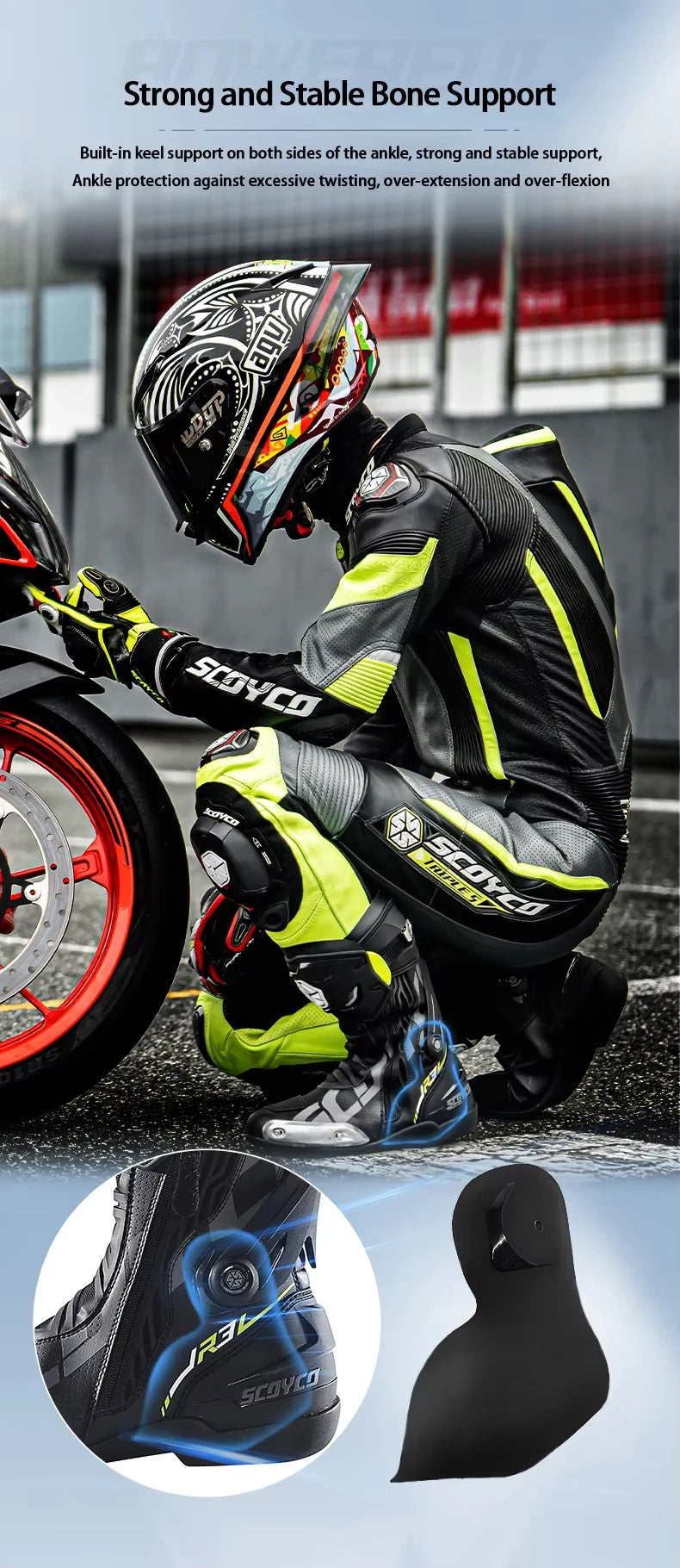 SCOYCO Motorcycle Racing Boots Unisex Waterproof Motorbike Boot Anti Fall Slip Resistant Biker For Protection Motocross Footwear