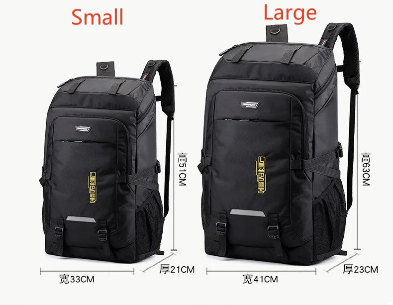 60L 80L Hiking Camping Backpack Nylon Waterproof Large Capacity Luggage Rucksack Men Women Outdoor Climbing Travel Sports Bag