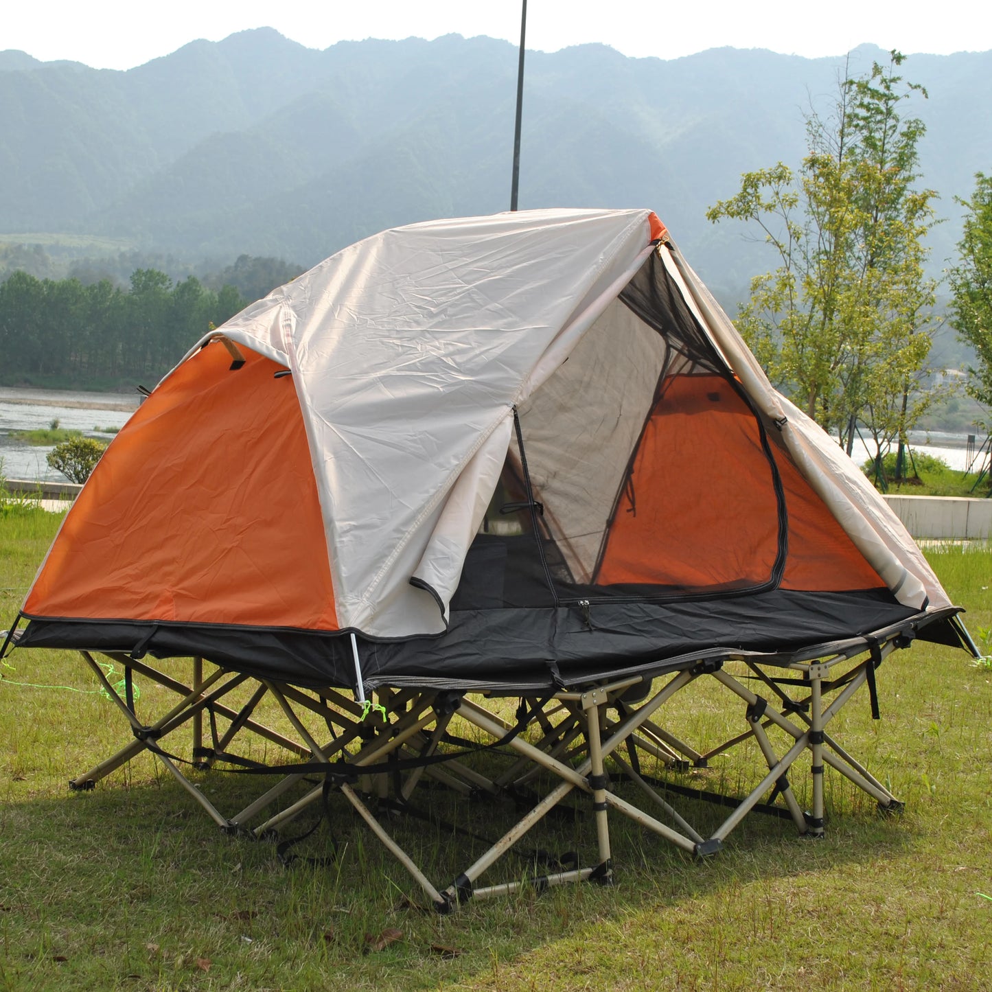 Ultralight 2 Person Cot Tent for Camping Ground Bed Tent with Footprint Bed Not Included the Bed