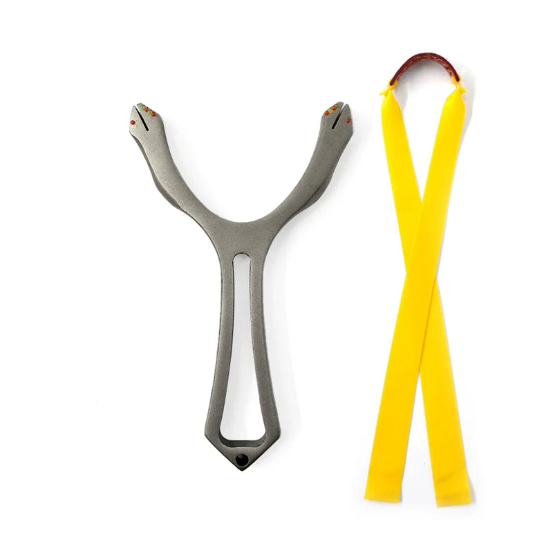 Powerful Slingshot High Quality Stainless Steel Outdoor Hunting Bow Catapult with Flat Rubber Band Fun Toys Entertainment Tools