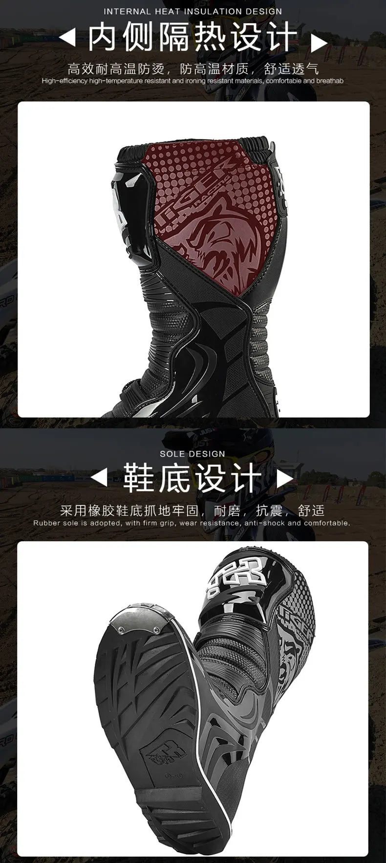 Motocross Enduro Professional Racing Boots Motorcycle Off-road Bottas Motorboat Shoes ATV MTB Motorcycle Long Racing Boots