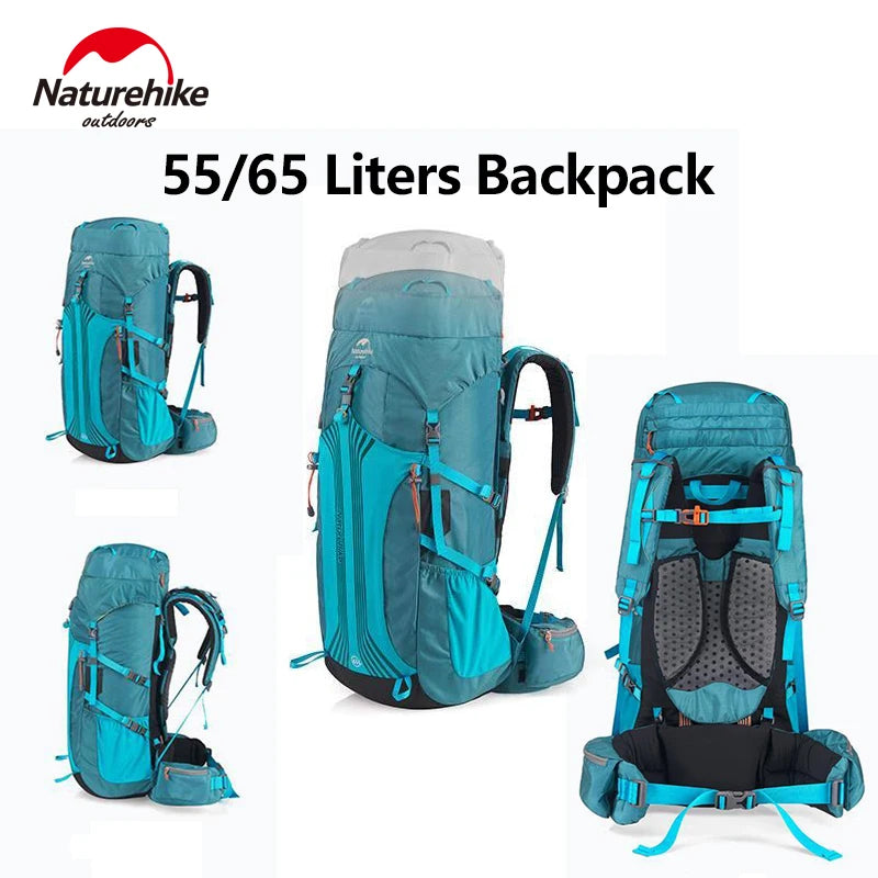 Naturehike Backpack Waterproof  Rucksack 45L 55L 65L Big Knapsack Backpacking Camping Climbing Hiking Travel Bag With Rain Cover