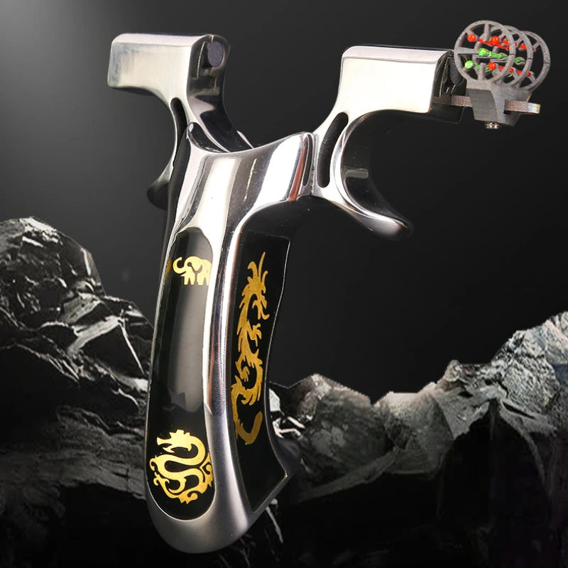 New High-Precision Slingshot 304 Stainless Steel Outdoor Powerful Shooting Slingshot Catapult Set