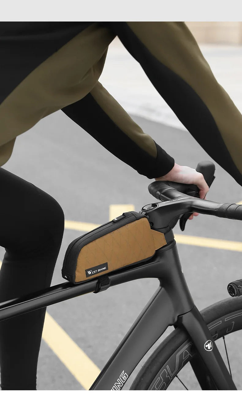 WEST BIKING Bicycle Top Tube Bag 1L Portable Cycling Front Frame Triangle Bag Lightweight Bike Bag MTB Road Bike Accessories