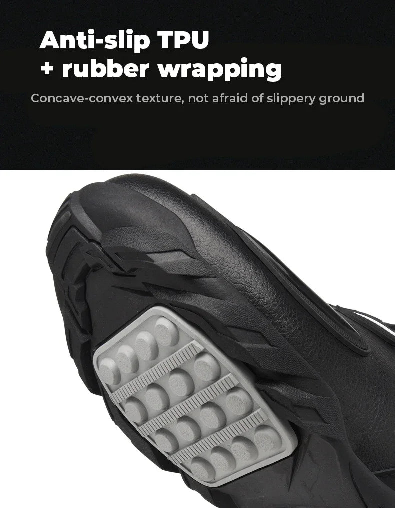 Motorcycle  Ankle Boots Racing Shoes Men Riding Durable Anti-Slip Grip Anti-kick protection Quick Lock moto Equipment Motorbike