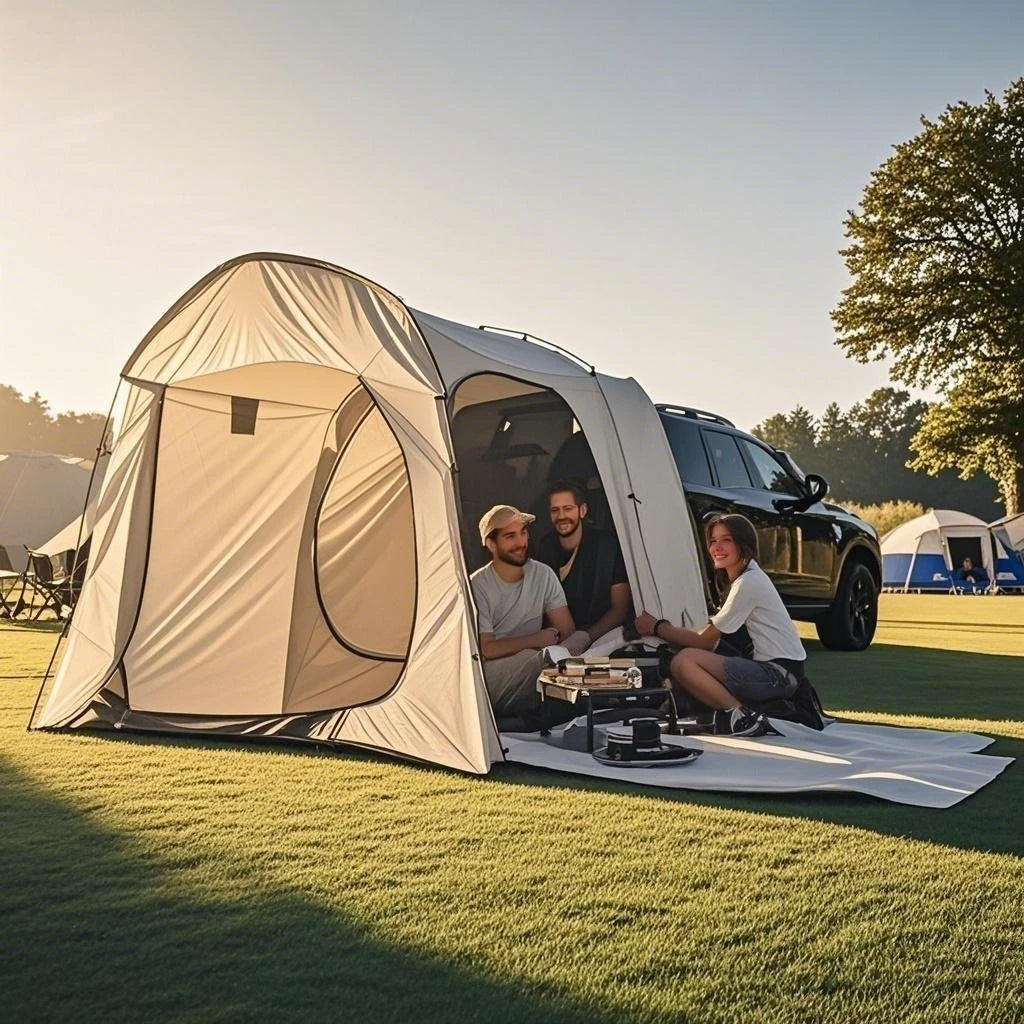 Easy Setup SUV Car Camping Tent - 4-Season Waterproof Tailgate Tent with Floor, 2-4 Person Large Space for Outdoor Adventures