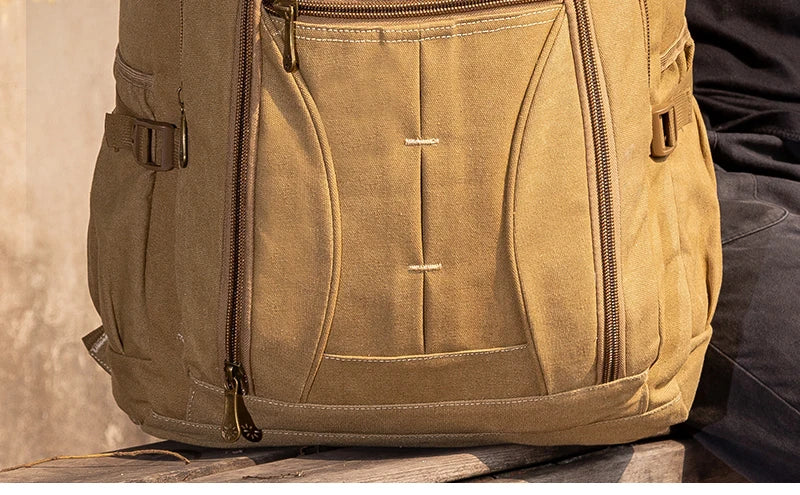 55L 70L Canvas Sports Backpack Men Outdoor Hiking Camping Travel Bag Luggage Rucksack Large Capacity Climbing Tactical Backpack