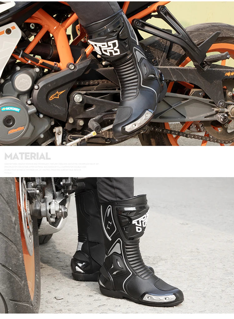 Tiger T1 Motorcycle Riding Shoes Long Protective Riding Boots Racing Shoes All Seasons Wear-resistant Anti Slip Motorcycle Boots