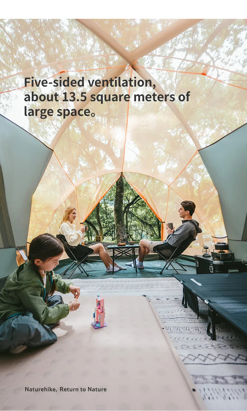 Naturehike 8-10 Person Camping Tent Picnic Rainstorm Sheltering Wind large Canopy Shelter Beach Tent Family Tent