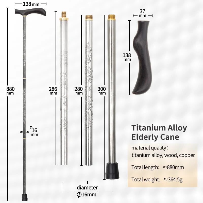 TiTo Titanium Alloy Telescopic Walking Stick For The Elderly Mothers Fathers  Ultralight Trekking Poles Camping Hiking Stick