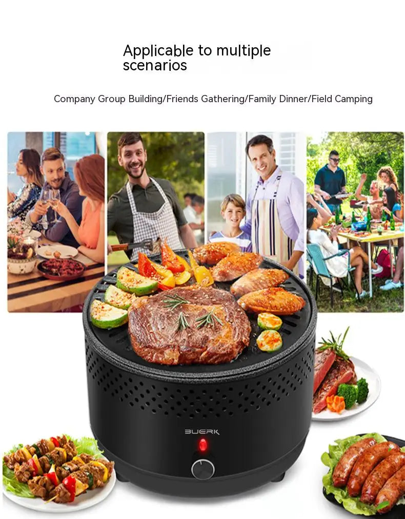 Outdoor BBQ barbecue stove multifunctional portable mini stainless steel adjustable firepower household charcoal barbecue stove