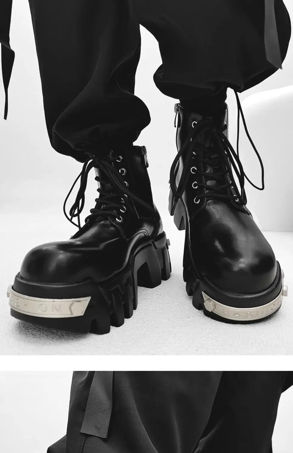 2025 New Trendy Heightening 8cm Bulldozer Men's Handsome British Style Platform Motorcycle Short Boots