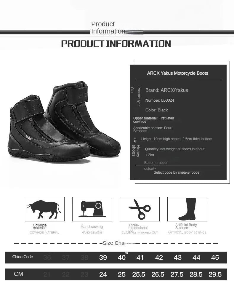 Motorcycle Riding Boots Men's Anti-slip Wear-resistant Locomotive Cycling Shoes Comfort Waterproof Anti-drop Four Seasons
