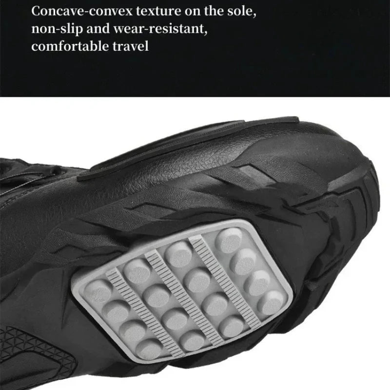 Motorcycle Boots Waterproof Retro Enduro Equipment Motorcycle Boots Leather Motorcyclist Riding Shoes Botas Para Moto Mens