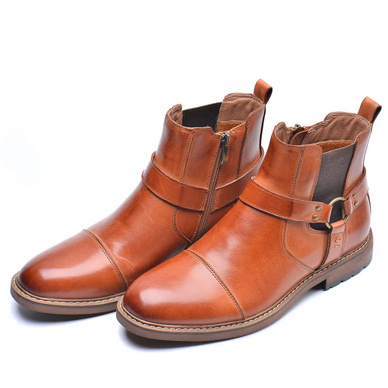 ZFTL NEW Men's Casual boots Genuine Leather Men's autumn and winter handmade High-top boots lager size men's Chelsea boots 0153