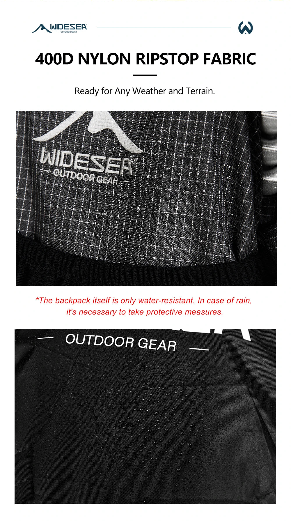 Widesea Camping Backpack 40L Hiking Bag Sports Men's Backpacks Ultralight Waterproof Trekking Travel Essentials Camping Supplies