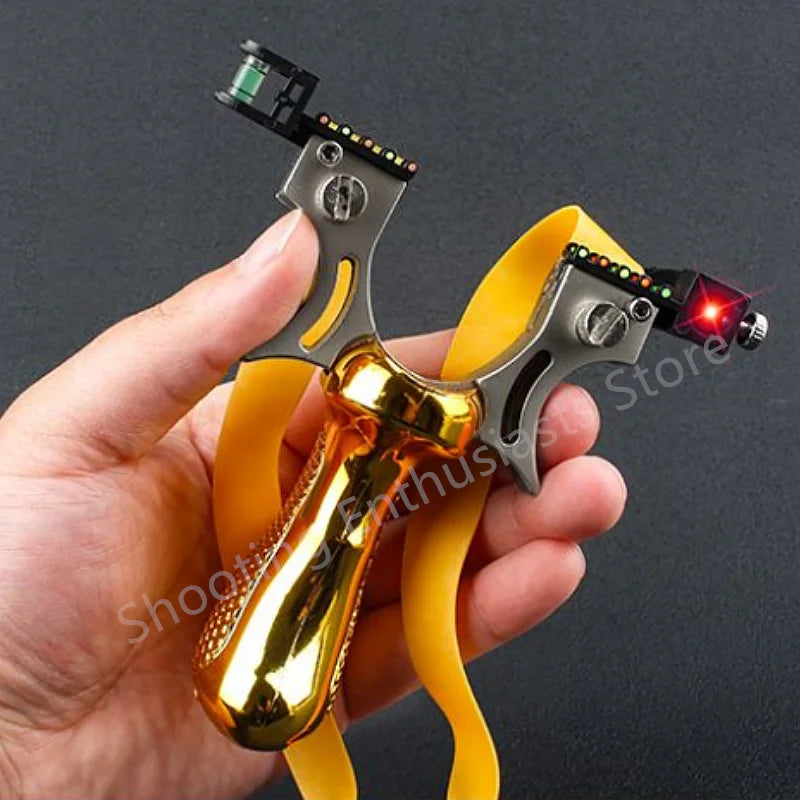 Outdoor shooting infrared laser hunting catapult rubber strap steel ball bullseye set game easy to carry