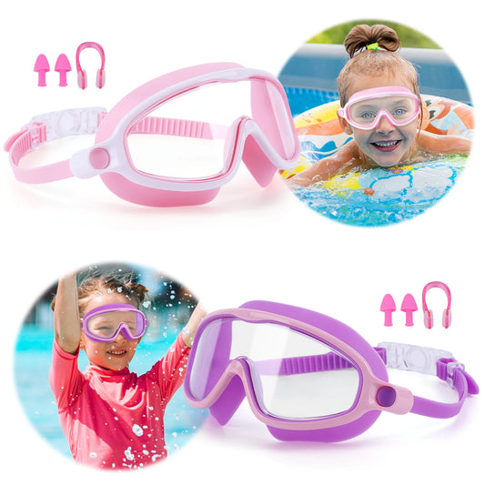 2Pcs Swimming Goggles Anti Fog Transparent Swimming Glasses Leakproof Wide View Swimming Eyewear Professional Swim Equipment