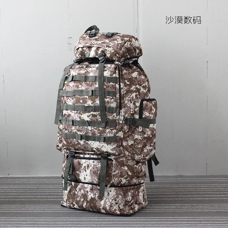 70-100L Outdoor Camping Travel Sports Backpack Military Camo Tactical Bag Large Capacity Waterproof Hiking Mountain Climbing Bag
